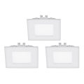 Eglo - Σετ 3x LED χωνευτών φωτιστικών FUEVA 1 1xLED/2,7W/230V 8,5x8,5 cm