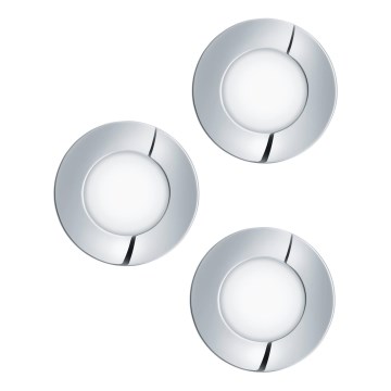 Eglo - ΣΕΤ 3x LED χωνευτών φωτιστικών μπάνιου FUEVA 1xLED/2,8W/230V IP44 γυαλιστερό χρώμιο διάμ. 8,5 cm