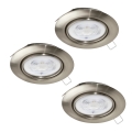 Eglo - ΣΕΤ 3x Χωνευτό Φωτιστικό LED 1xGU10/4W/230V ματ χρώμιο