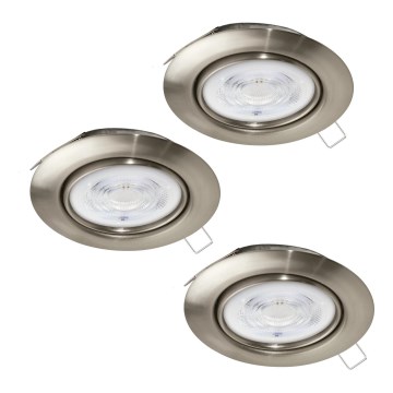 Eglo - ΣΕΤ 3x Χωνευτό Φωτιστικό LED 1xGU10/4W/230V ματ χρώμιο