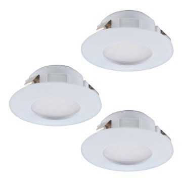 Eglo - ΣΕΤ 3x Χωνευτό φωτιστικό οροφής μπάνιου LED PINEDA 1xLED/4,9W/230V IP44