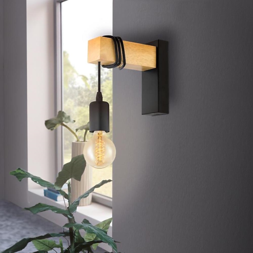 Eglo - Φως τοίχου TOWNSHEND 1xE27/10W/230V