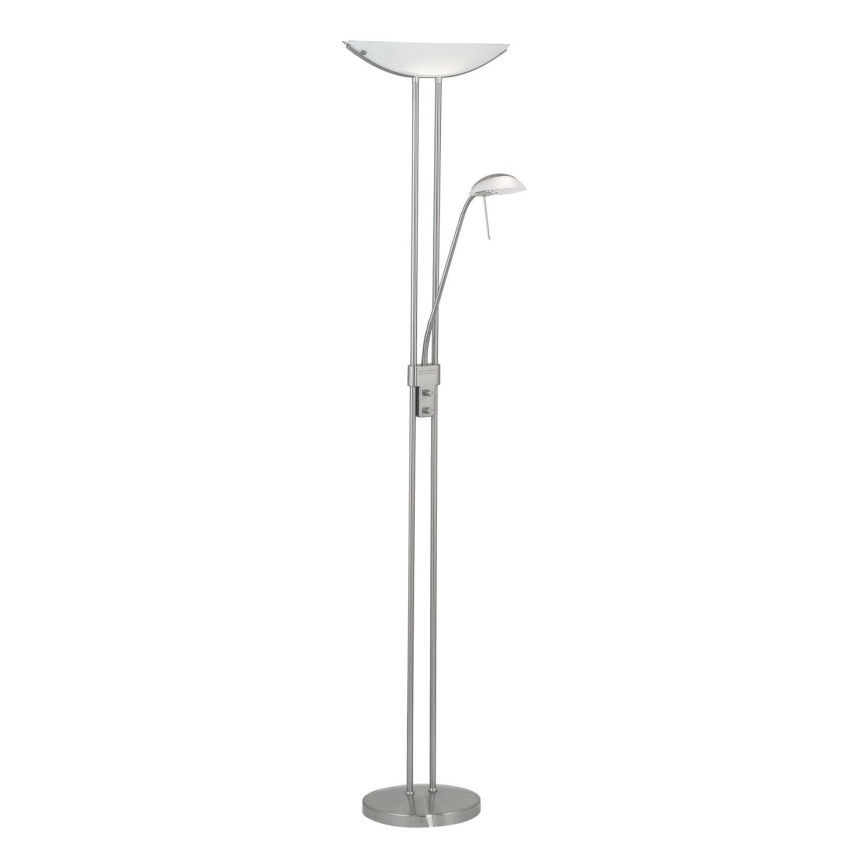 EGLO - Φωτιστικό δαπέδου ντιμαριζόμενο BAYA 1xR7s/230W+1xG9/33W ματ χρώμιο