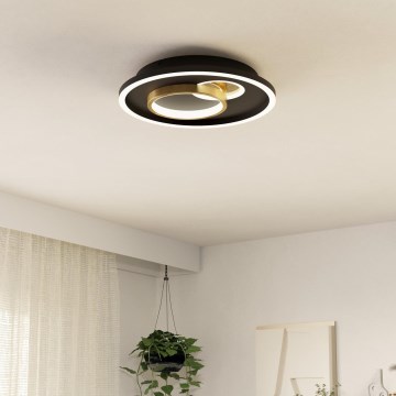 Eglo - Φωτιστικό οροφής LED 1xLED/14W/230V + 1xLED/8,5W διάμετρος 38 cm μαύρο/χρυσό