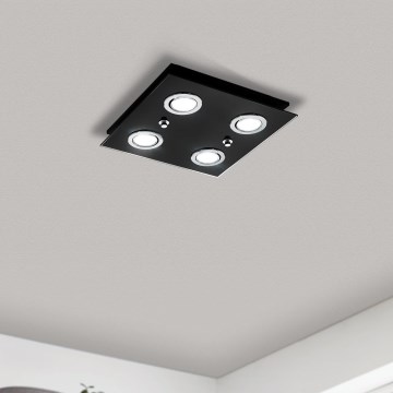 Eglo - Φωτιστικό οροφής LED 4xGU10/2,8W/230V 3000K μαύρο