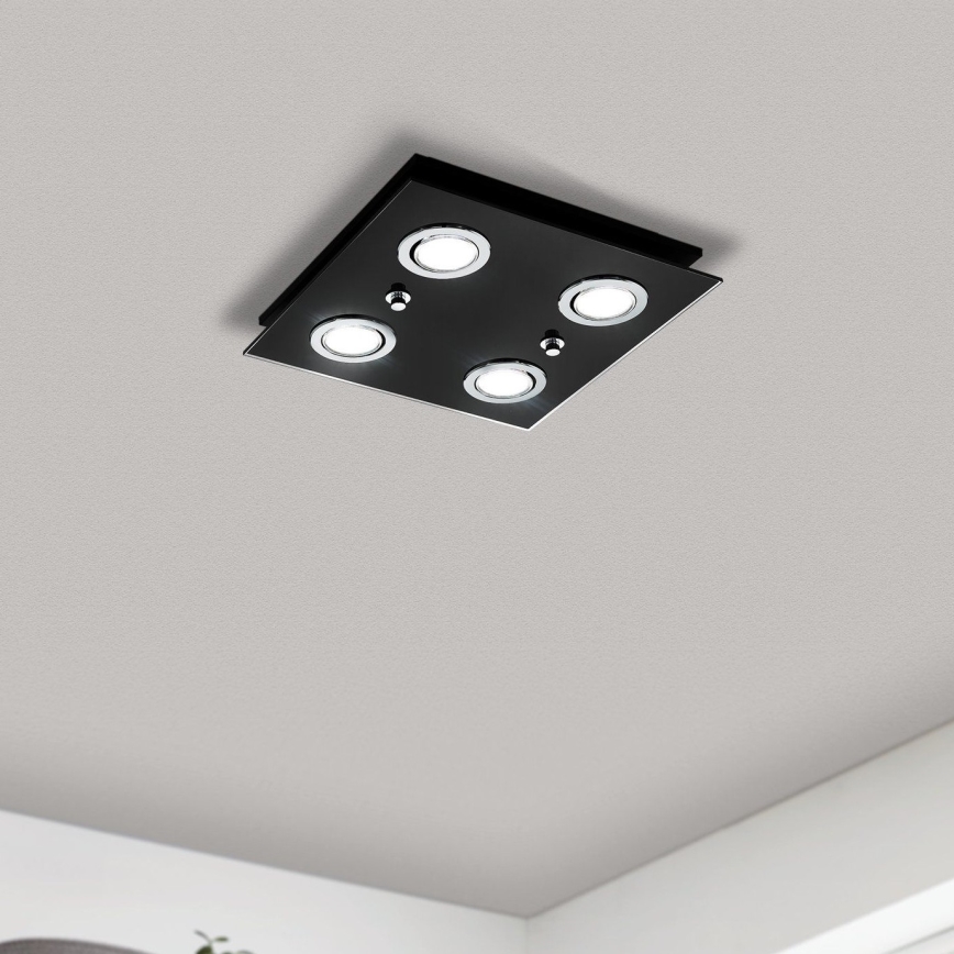 Eglo - Φωτιστικό οροφής LED 4xGU10/2,8W/230V 3000K μαύρο