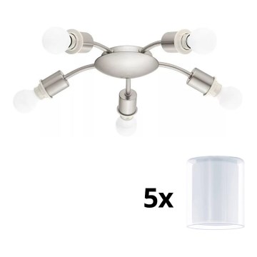 Eglo - Φωτιστικό οροφής LED MY CHOICE 5xE14/4W/230V  ματ χρώμιο/λευκό
