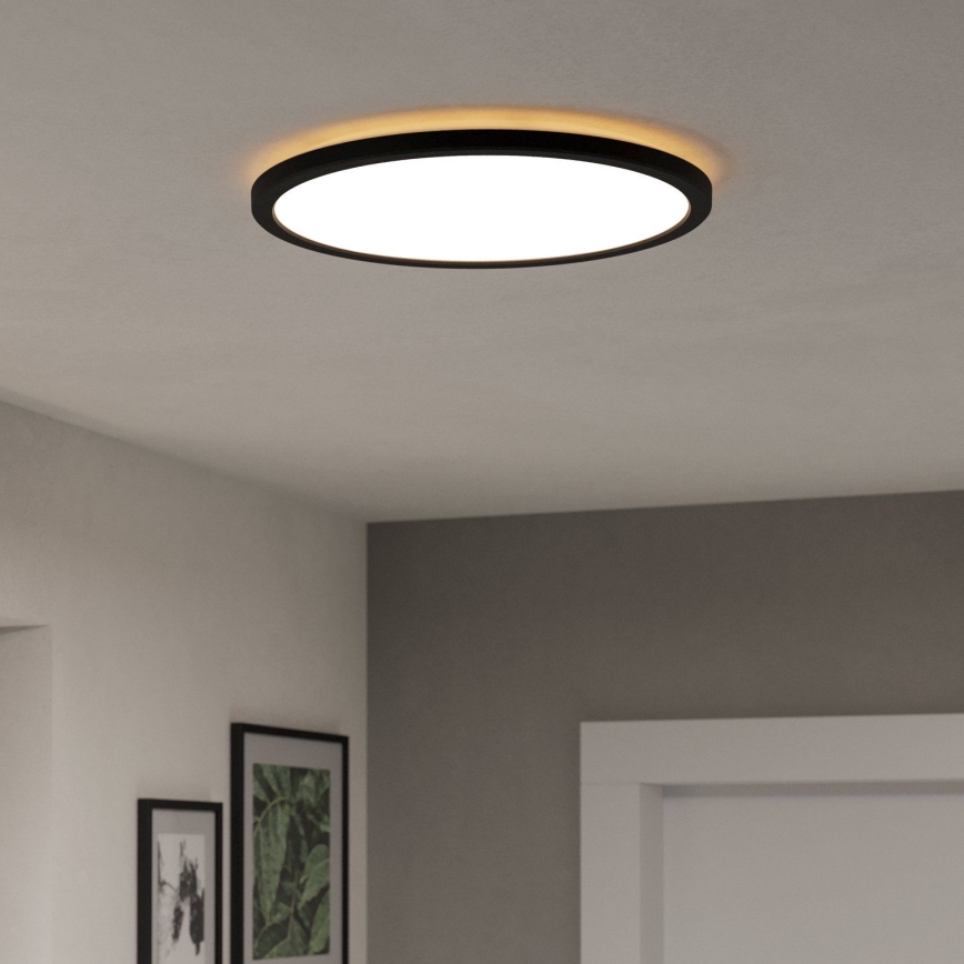 Eglo - Φωτιστικό οροφής μπάνιου dimming LED LED/18,5W/230V 2700-6500K διάμετρος 38,9 cm IP44 μαύρο + τηλεχειριστήριο