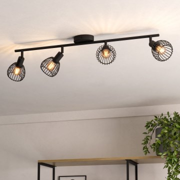 Eglo - Φωτιστικό σποτ 4xE14/40W/230V μαύρο