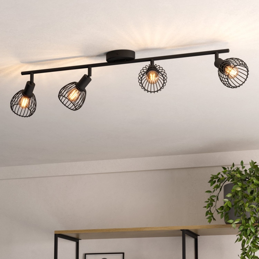 Eglo - Φωτιστικό σποτ 4xE14/40W/230V μαύρο