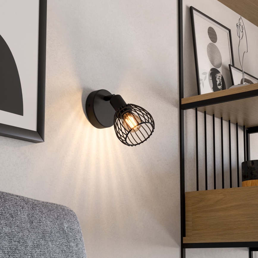 Eglo - Φωτιστικό τοίχου 1xE14/40W/230V μαύρο