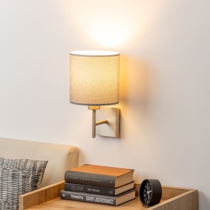 Eglo - Φωτιστικό τοίχου LED TUNJA 1xE27/60W/230V ματ χρώμιο/γκρι