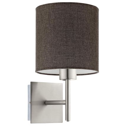 Eglo - Φωτιστικό τοίχου LED TUNJA 1xE27/60W/230V ματ χρώμιο/καφέ