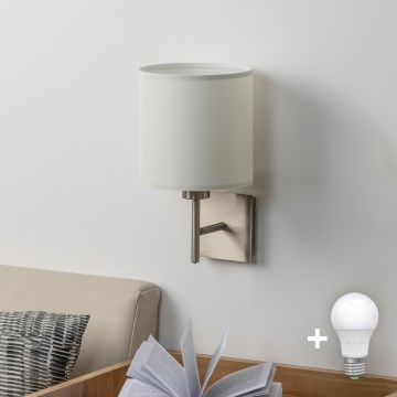 Eglo - Φωτιστικό τοίχου LED TUNJA 1xE27/60W/230V ματ χρώμιο/λευκό