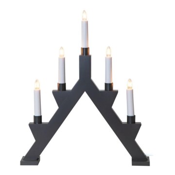 Eglo - Χριστουγεννιάτικο κηροπήγιο 5xE10/3W/230V ανθρακί