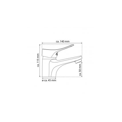 Eisl NI075VECR - Μπαταρία νιπτήρα VERONA με βαλβίδα αποχέτευσης με πώμα (pop-up) και υπερχείλιση, γυαλιστερό χρώμιο