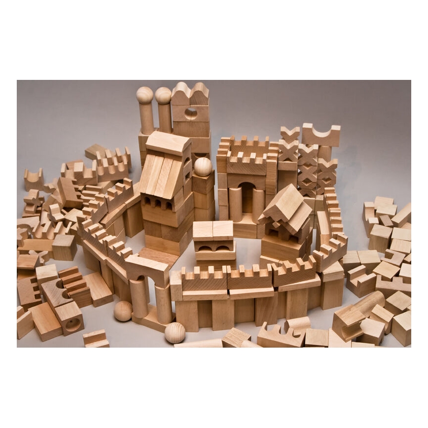 EkoToys - Φυσικά ξύλινα τουβλάκια 220 τεμ.