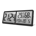 ELDONEX ECL-1110-BK - Ψηφιακό επιτοίχιο ρολόι TimeCheck, λειτουργεί με 4xAA, μαύρο