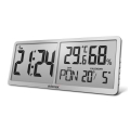 ELDONEX ECL-1110-SL - Ψηφιακό ρολόι τοίχου TimeCheck 4xAA ασημί