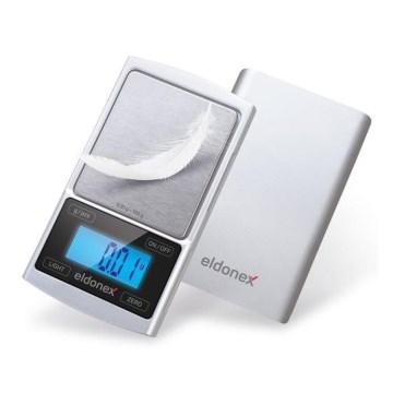 ELDONEX EKS-4040-SL - Ηλεκτρονική ζυγαριά ακριβείας 2xCR2032 ασημί