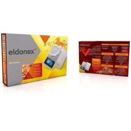 ELDONEX EKS-4040-SL - Ηλεκτρονική ζυγαριά ακριβείας 2xCR2032 ασημί