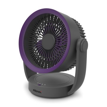 ELDONEX ESF-1010-GY - Επαναφορτιζόμενος επιτραπέζιος ανεμιστήρας 9W/5V 4000 mAh γκρι