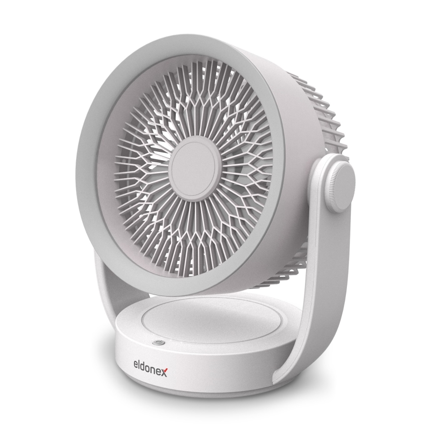 ELDONEX ESF-1010-WH - Επαναφορτιζόμενος επιτραπέζιος ανεμιστήρας 9W/5V 4000 mAh λευκός