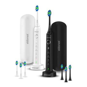 ELDONEX ETB-1010-BW - Σετ 2 τεμαχίων Sonic οδοντόβουρτσες SonicPro DuoPack IPX7 σε μαύρο και λευκό