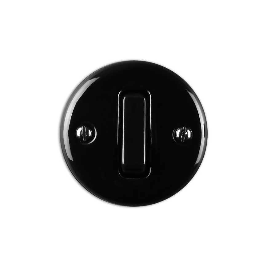 Elhard - Επιτοίχιος κεραμικός ρετρό διακόπτης σκάλας αρ. 6, μαύρος