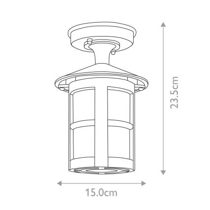 Elstead BL21A-BLACK - Εξωτερικό φωτιστικό οροφής σταθερό HEREFORD 1xE27/100W/230V IP43