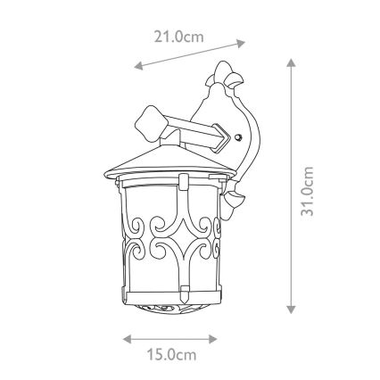 Elstead BL8-BLACK - Επιτοίχιο φωτιστικό εξωτερικού χώρου HEREFORD 1xE27/100W/230V IP23