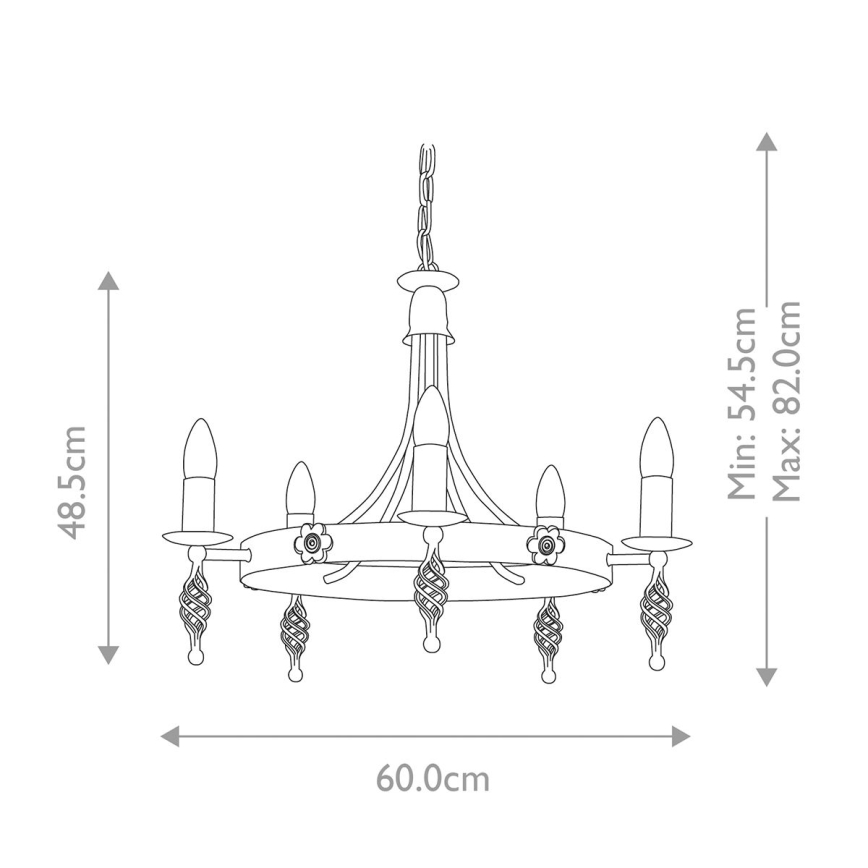Elstead - Κρεμαστό φωτιστικό οροφής BELFRY 5xE14/60W/230V