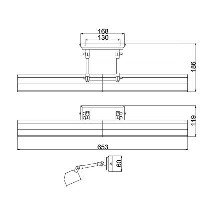 Elstead - Φωτιστικό για πίνακες CHAWTON 4xE14/40W/230V μπρονζέ