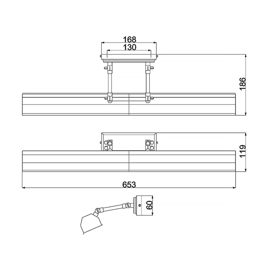 Elstead - Φωτιστικό για πίνακες CHAWTON 4xE14/40W/230V μπρονζέ
