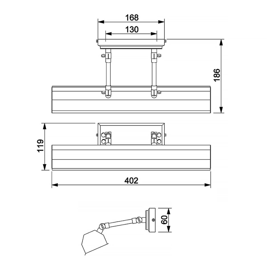 Elstead CHAWTON-PLM-AB - Φωτιστικό πίνακα CHAWTON 2xE14/40W/230V ορείχαλκος