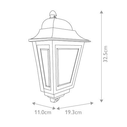Elstead - Εξωτερικό επιτοίχιο φωτιστικό DECO LANE 1xE27/60W/230V IP44 μαύρο