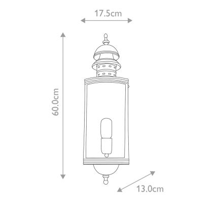 Elstead - Επιτοίχιο φωτιστικό εξωτερικού χώρου DOWNING STREET 1xE27/60W/230V IP44