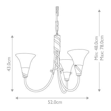 Elstead - Κρεμαστό φωτιστικό οροφής EMILY 3xE14/40W/230V