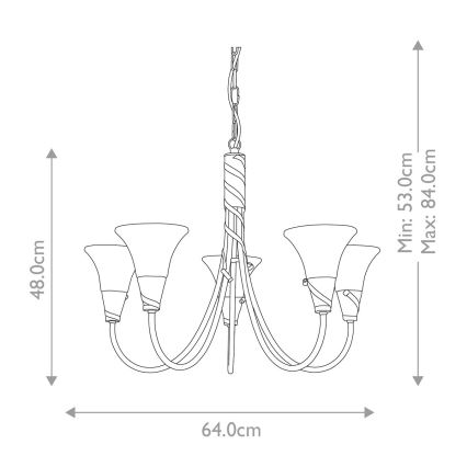 Elstead - Κρεμαστό φωτιστικό οροφής EMILY 5xE14/40W/230V