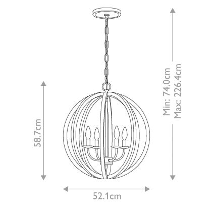 Elstead FE-ALLIER-4P-WW - Πολύφωτο κρεμαστό ALLIER 4xE14/60W/230V δρυς