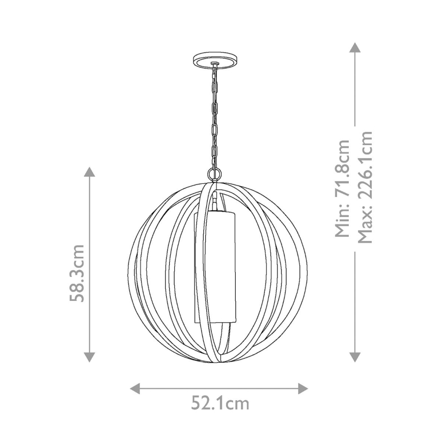 Elstead FE-ALLIER-P-S-LW - Κρεμαστό φωτιστικό οροφής ALLIER 1xE27/60W/230V δρυς