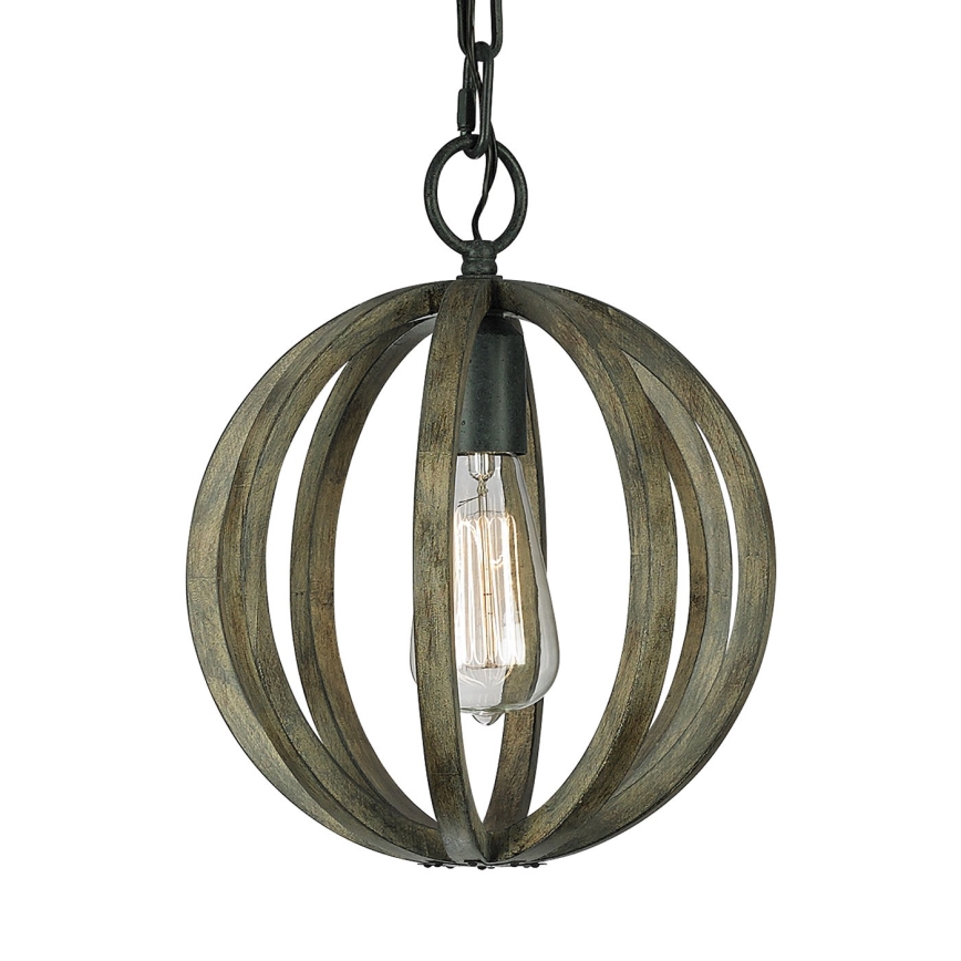Elstead FE-ALLIER-P-WW - Κρεμαστό φωτιστικό οροφής ALLIER 1xE27/60W/230V δρυς