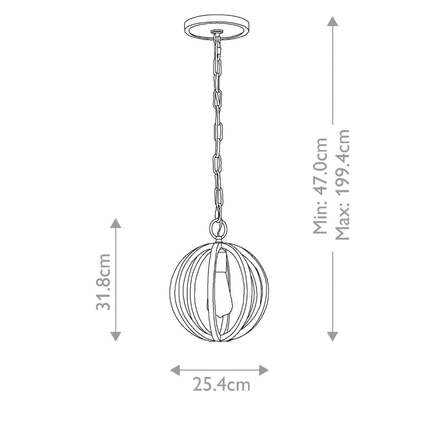 Elstead FE-ALLIER-P-WW - Κρεμαστό φωτιστικό οροφής ALLIER 1xE27/60W/230V δρυς