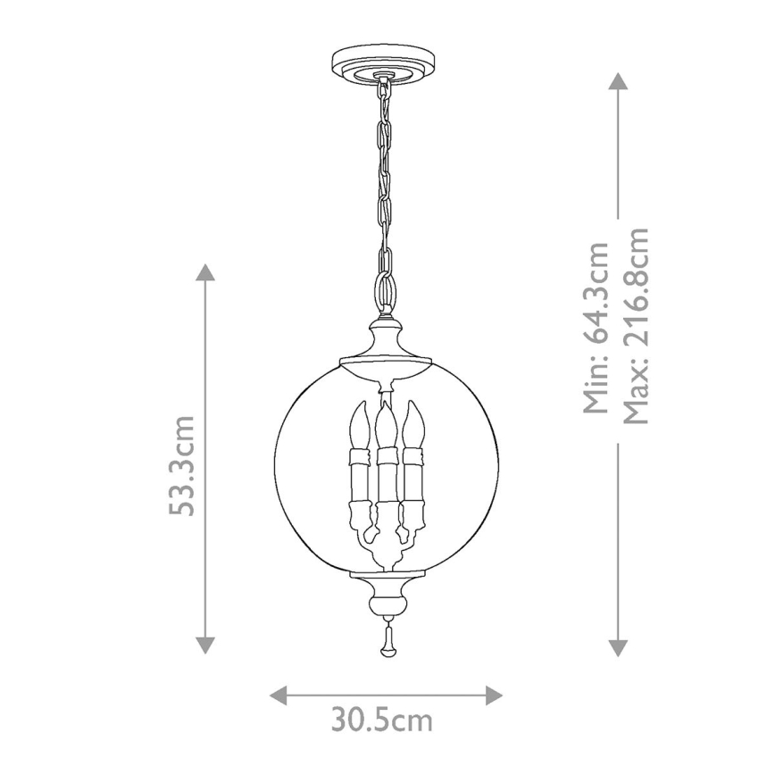 Elstead FE-ARGENTO-P - Κρεμαστό φωτιστικό οροφής ARGENTO 3xE14/60W/230V