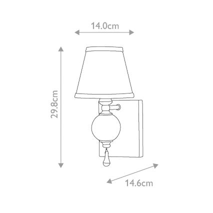 Elstead FE-ARGENTO1 - φωτιστικό τοίχου ARGENTO 1xE14/60W/230V