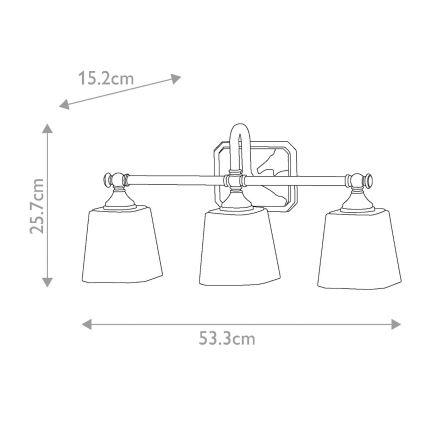 Elstead FE-CONCORD3-BATH - LED Επιτοίχιο φωτιστικό μπάνιου CONCORD 3xG9/3W/230V IP44