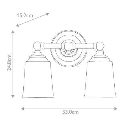 Elstead FE-HUGOLAKE2BATH - LED Επιτοίχιο φωτιστικό μπάνιου HUGOLAKE 2xG9/3W/230V IP44