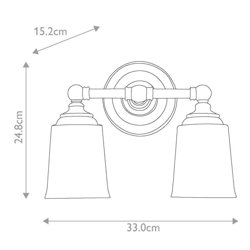 Elstead FE-HUGOLAKE2BATH - LED Επιτοίχιο φωτιστικό μπάνιου HUGOLAKE 2xG9/3W/230V IP44