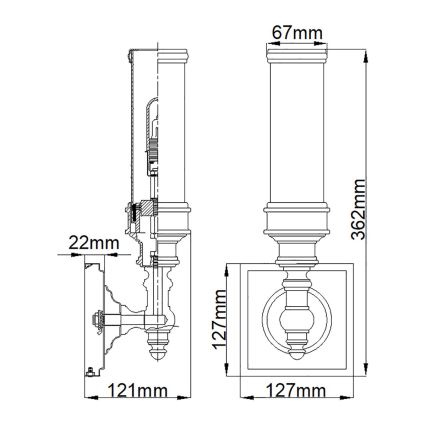 Elstead FE-PAYN-OR1-BATH - LED Επιτοίχιο φωτιστικό μπάνιου PAYNE 1xG9/3W/230V IP44