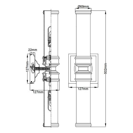 Elstead FE-PAYNE2-BATH - LED Επιτοίχιο φωτιστικό μπάνιου PAYNE 2xG9/3W/230V IP44